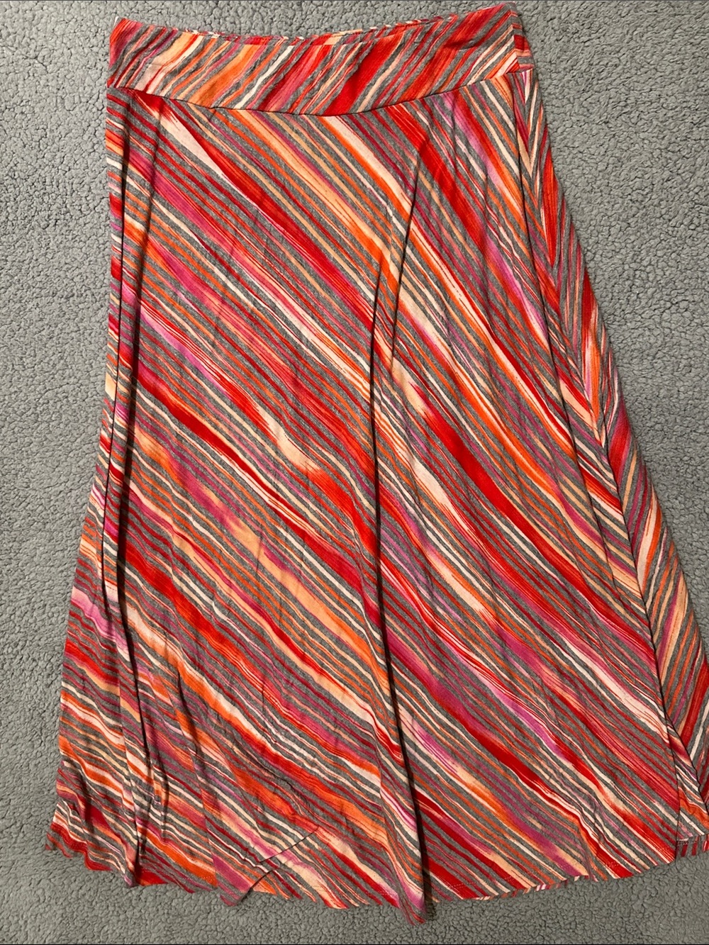 New Directions Petite Women’s Multicolor Striped Midi Skirt Size PM